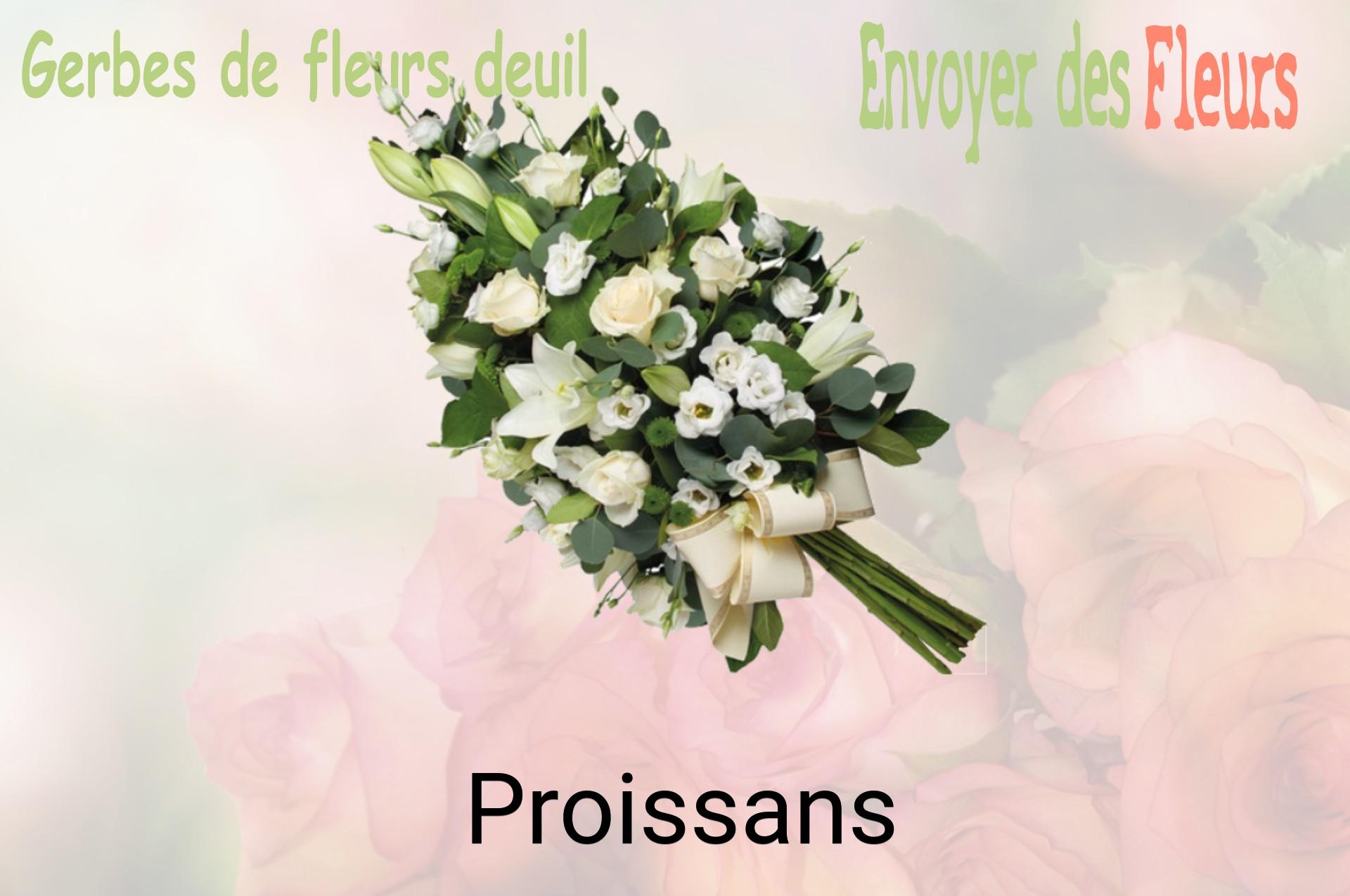Gerbe de fleurs de deuil livrée à Proissans